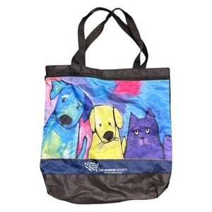 Colorful Artistic Dog/Cat Print Tote